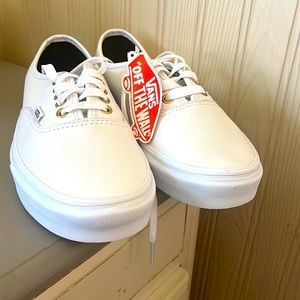 Leather white vans